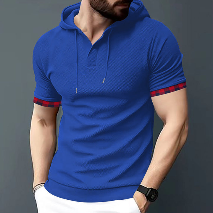 Herrer Polo-Hoodie med stribede ærmeafslutninger og moderne design Stilla