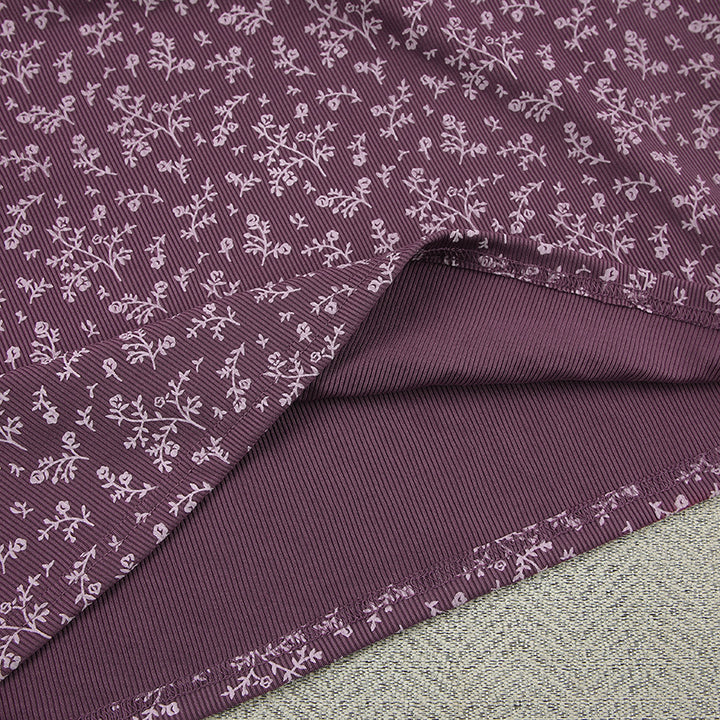 Dame afslappende Top- og shorts-sæt med legende blomsterprint og voluminøse ærmer Stilla