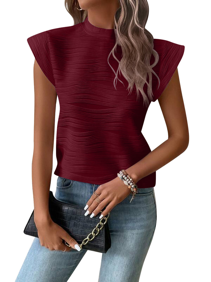 Dame elegant top med struktureret design Stilla