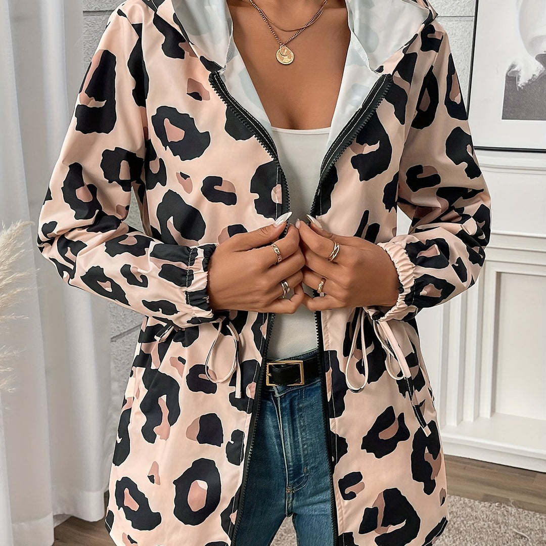 Dame fritidsparkajakke med leopardprint Stilla