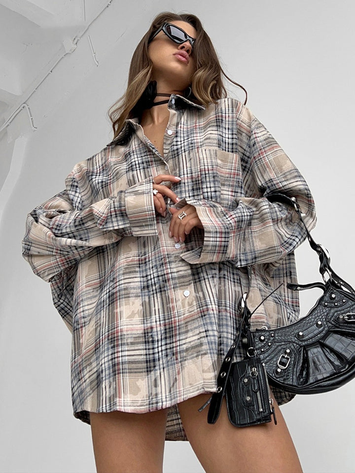 Femme Relaxed Fit Checket Skjorte Stilla