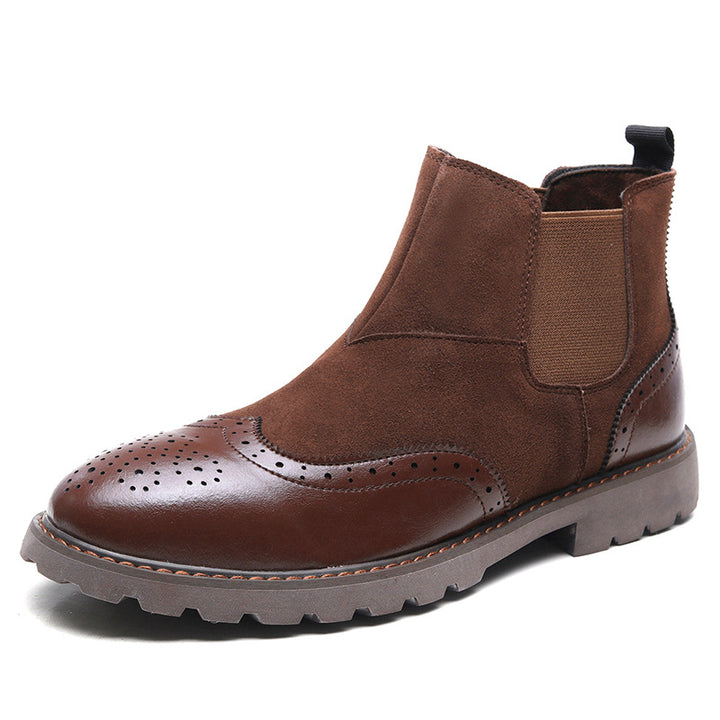 Herrer Elegant Dual-Material Chelsea Støvler Stilla