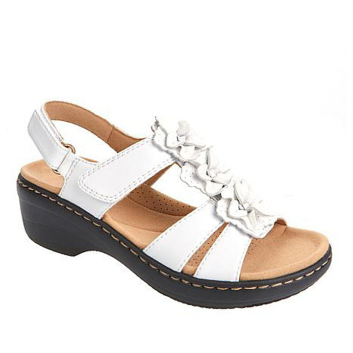 Dame Komfortable Wedge-sandaler med modefikserede rynkedetaljer Stilla