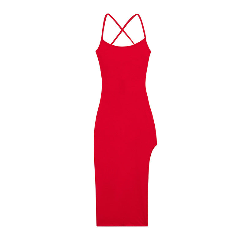 Dame asymmetrisk Bodycon-maxikjole Stilla