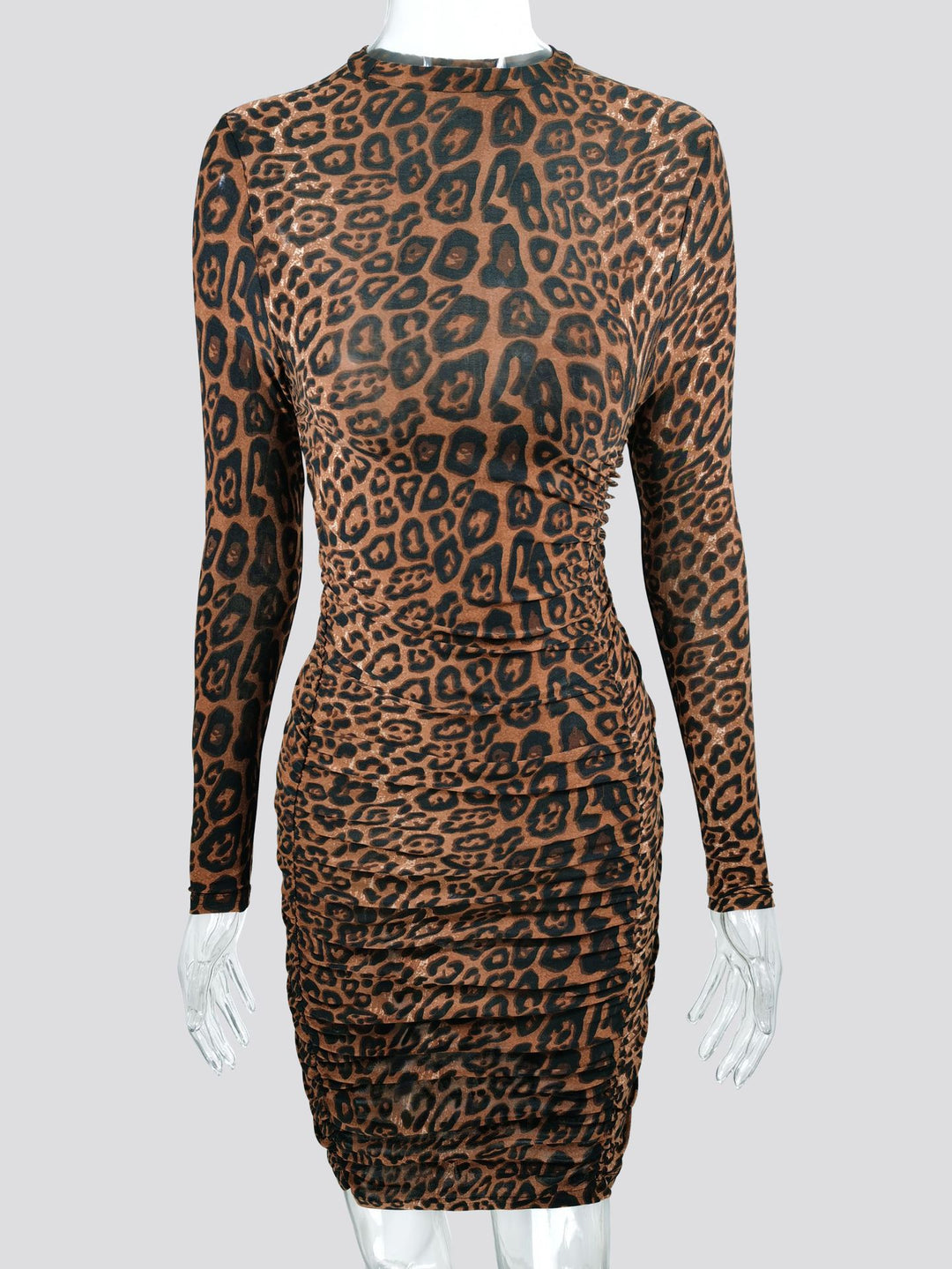 Dame elegant omslagskjorte i leopardmønster Stilla