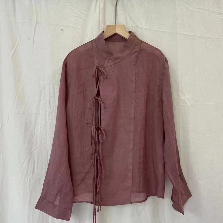 Femme Letvægts Sløjfe-Front Bluse Stilla