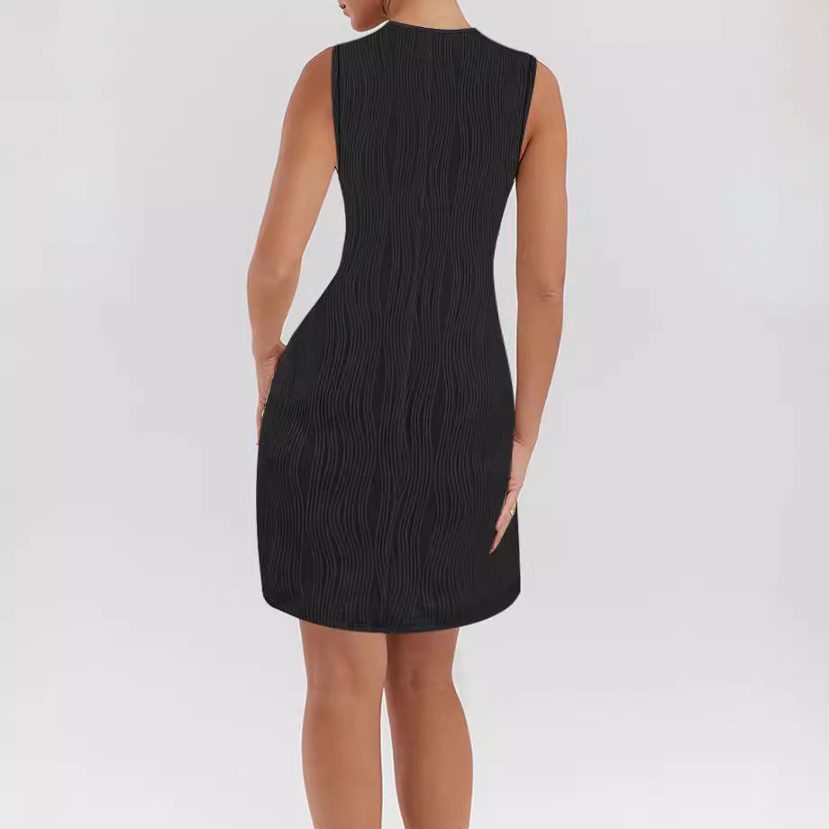 Dame Modern Textureret Minikjole Stilla