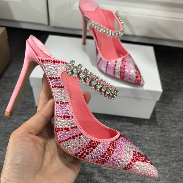 Femme Krystaldekoreret Slingback-Hæle Stilla