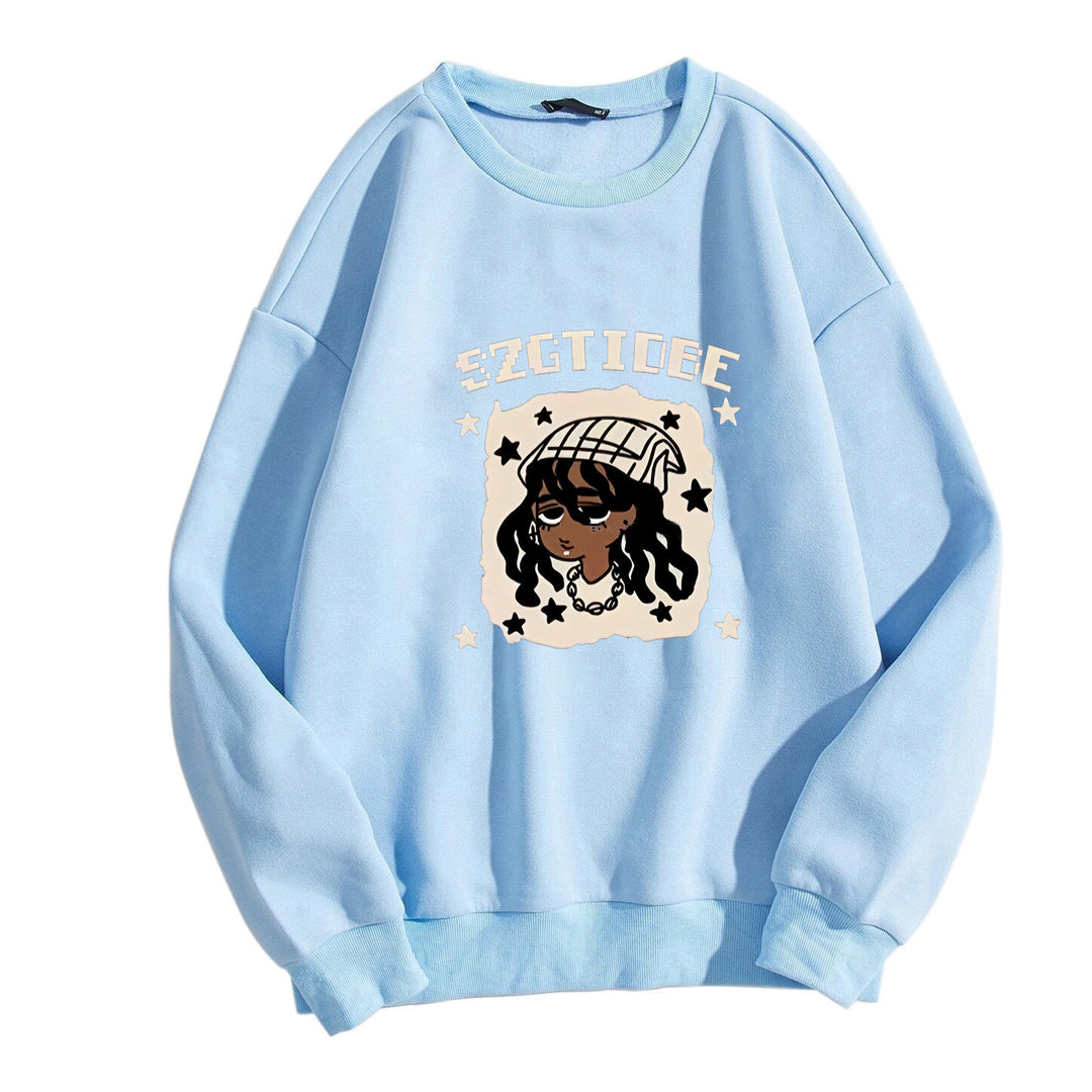 Kvinders afslappede sweatshirt med kunstnerisk print Skovae