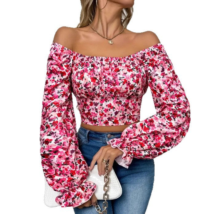 Dame Off-Shoulder Floral Crop Top Stilla
