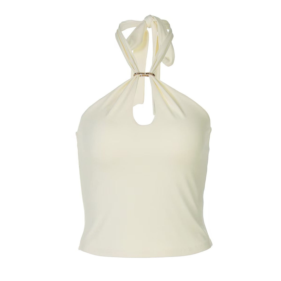 Dame Cropped Top med moderne udskæring og sidelommer Skovae