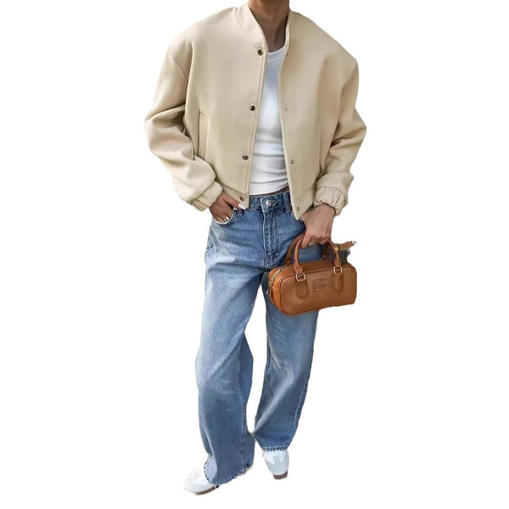 Kvinder casual faux læderjakke med stilfuld lynlås og elegante manchetter Stilla