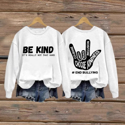 Kvinders sweatshirt med positiv besked og kreativ hånddesign Stilla