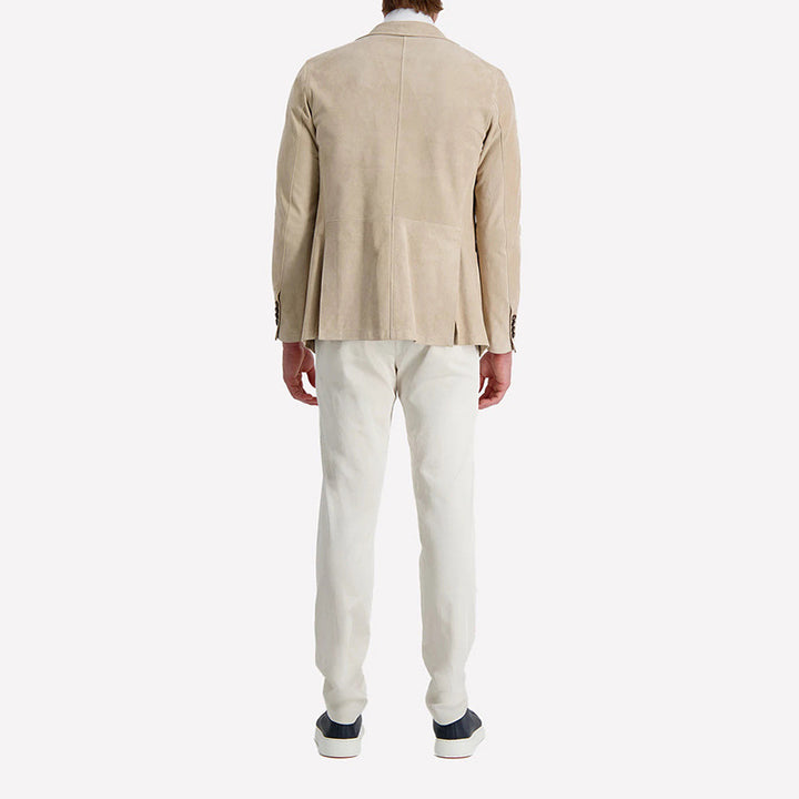 Herrer moderigtig ruskindsblazer med ståkrave Stilla
