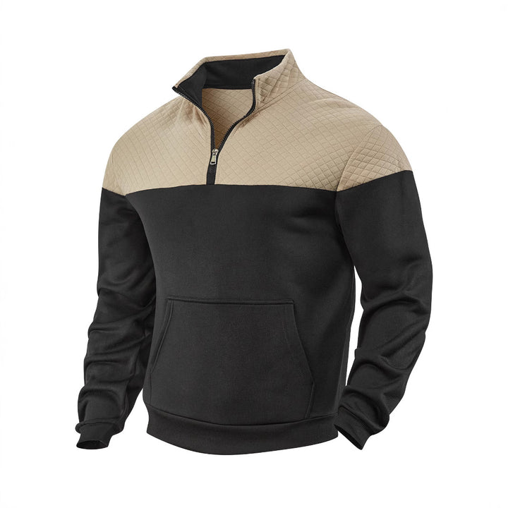 Herrer quilted pullover med praktiske lommer og innovativ lynlås Stilla