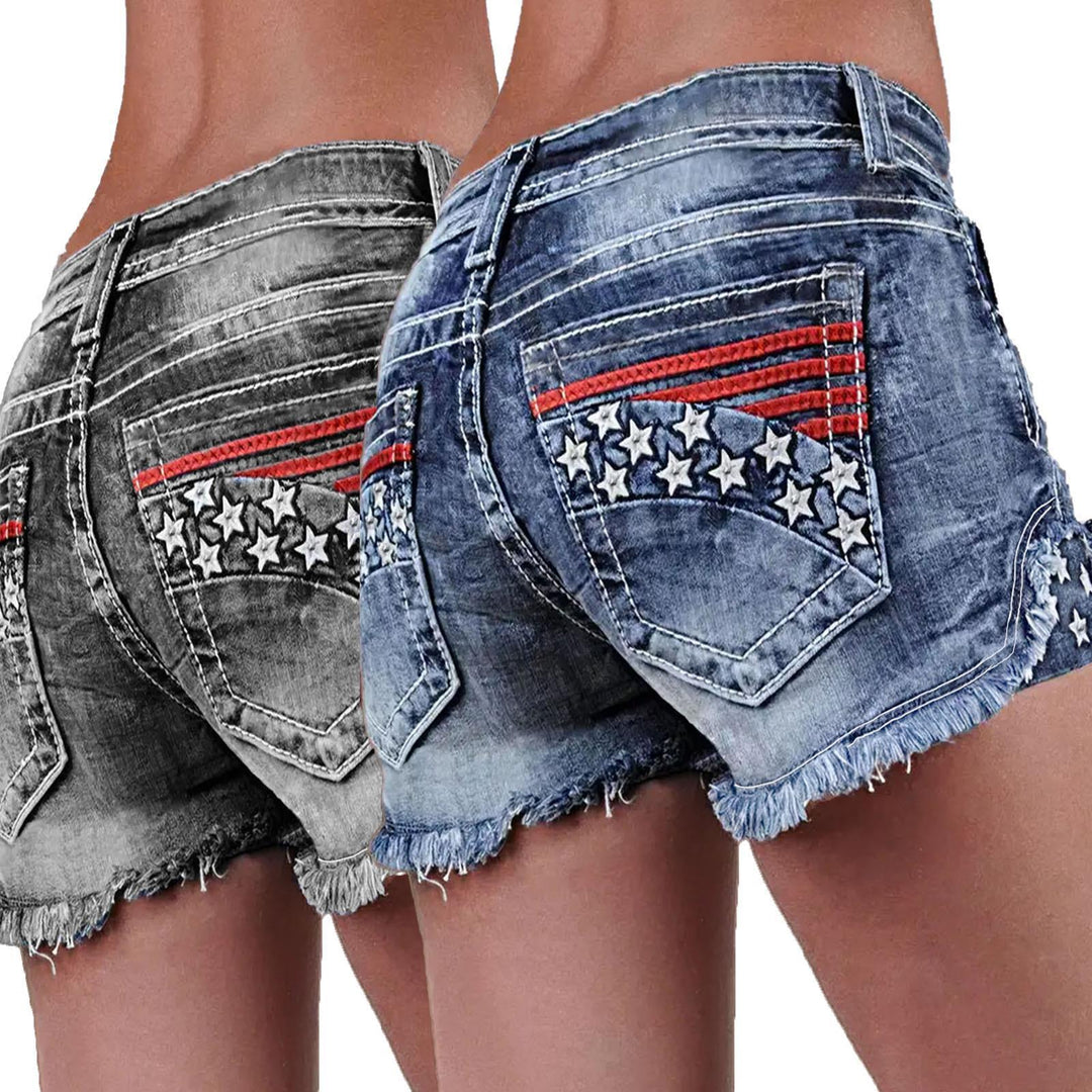 Dame Jeans-shorts i vintage-stil Stilla