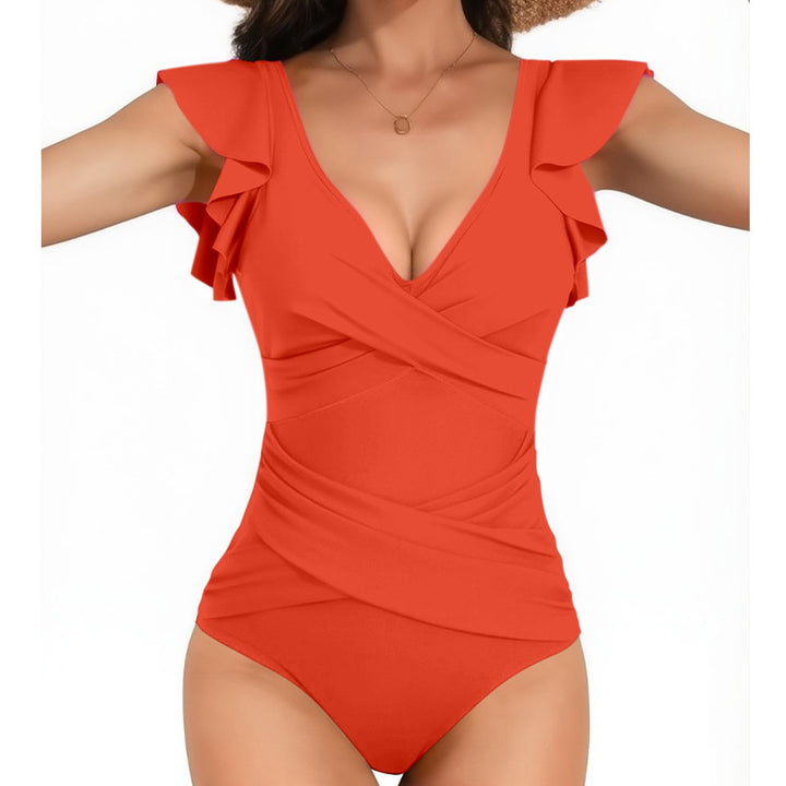 Dame Rynkeskæring Wrap Éntete Bikini Stilla