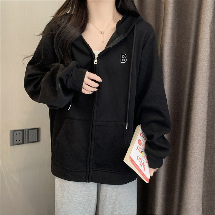 Femme Cozy Zip-Up Hættetrøje med funktionelle Kængurulommer Stilla