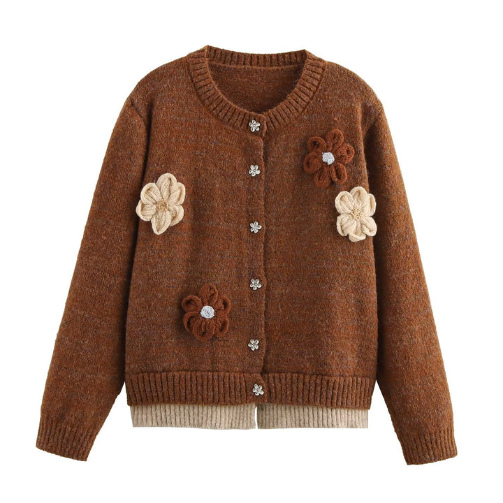Femme Bestikket Floral Cardigan Stilla