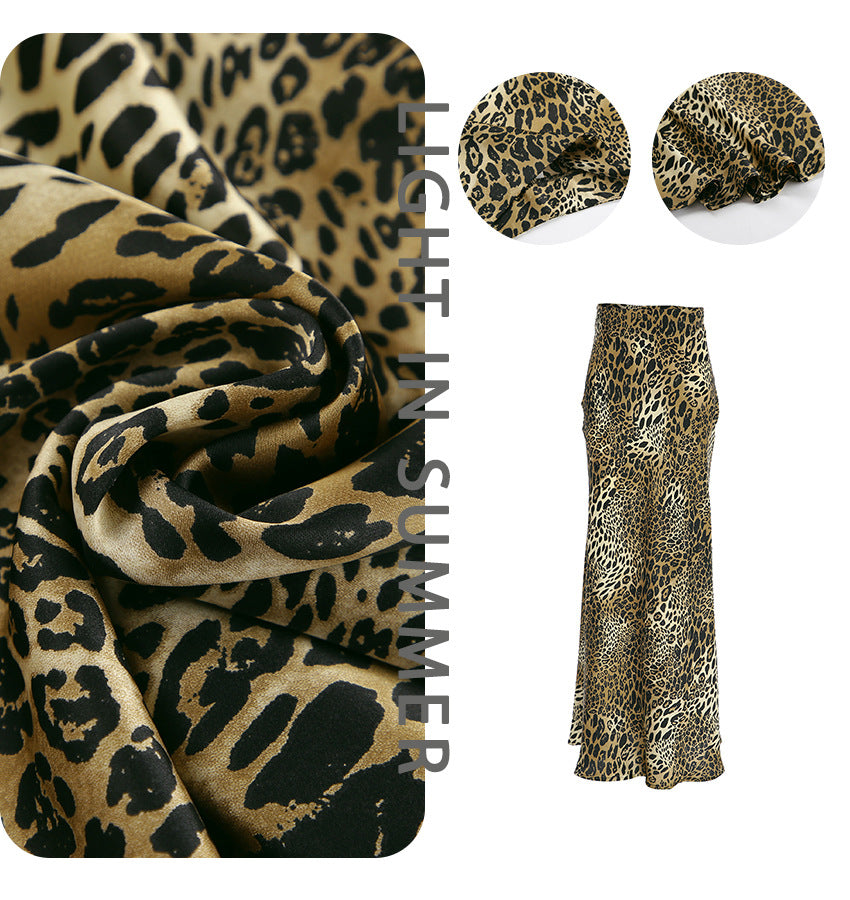 Damer Maxikjole med elegant leopardmønster og høj slids Stilla