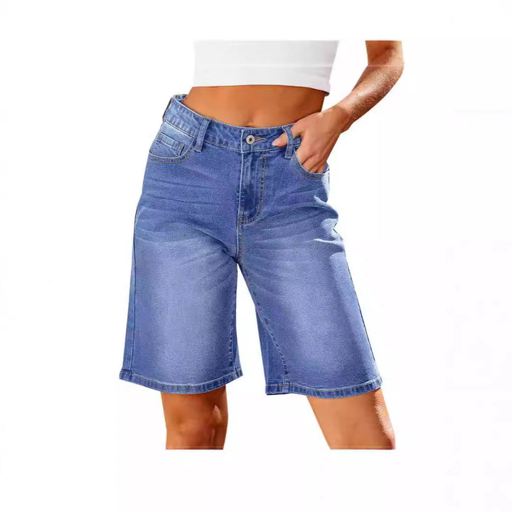 Damer denim shorts med afslappet pasform og afslappede detaljer Skovae