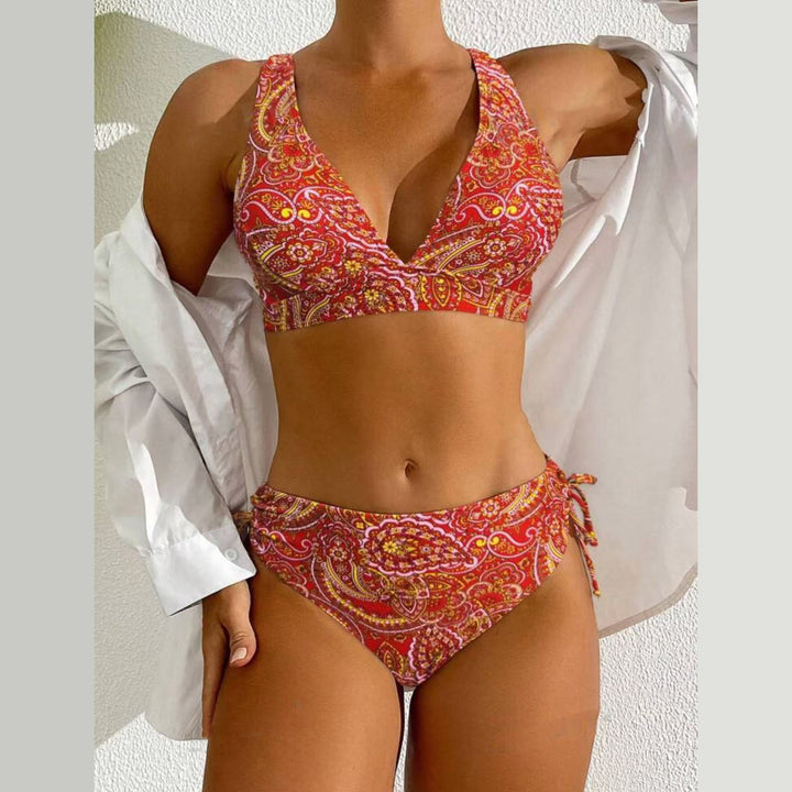 Dame Paisley mønster justerbart bikini sæt Stilla