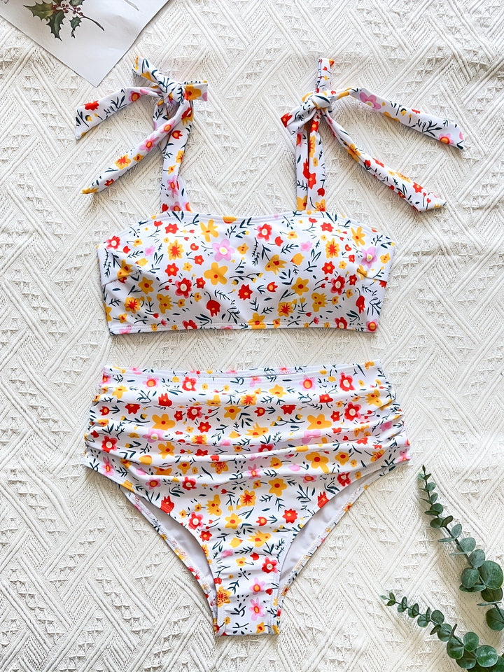 Dame bikini-sæt med høj talje og legende blomsterprint Stilla