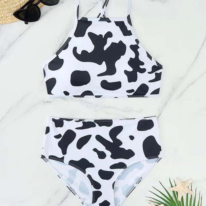 Dame bikini-sæt med kreative grafikdetails og justerbare stropper Stilla