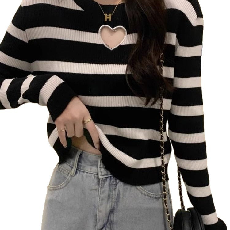 Dame Easy-care Sweater med Hjerteformet Udsnit Stilla