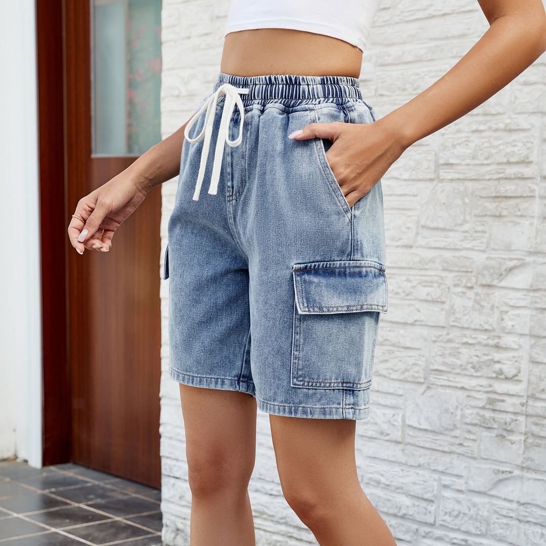 Dame Cargo-Shorts med elastisk liv og praktiske sidelommer Stilla