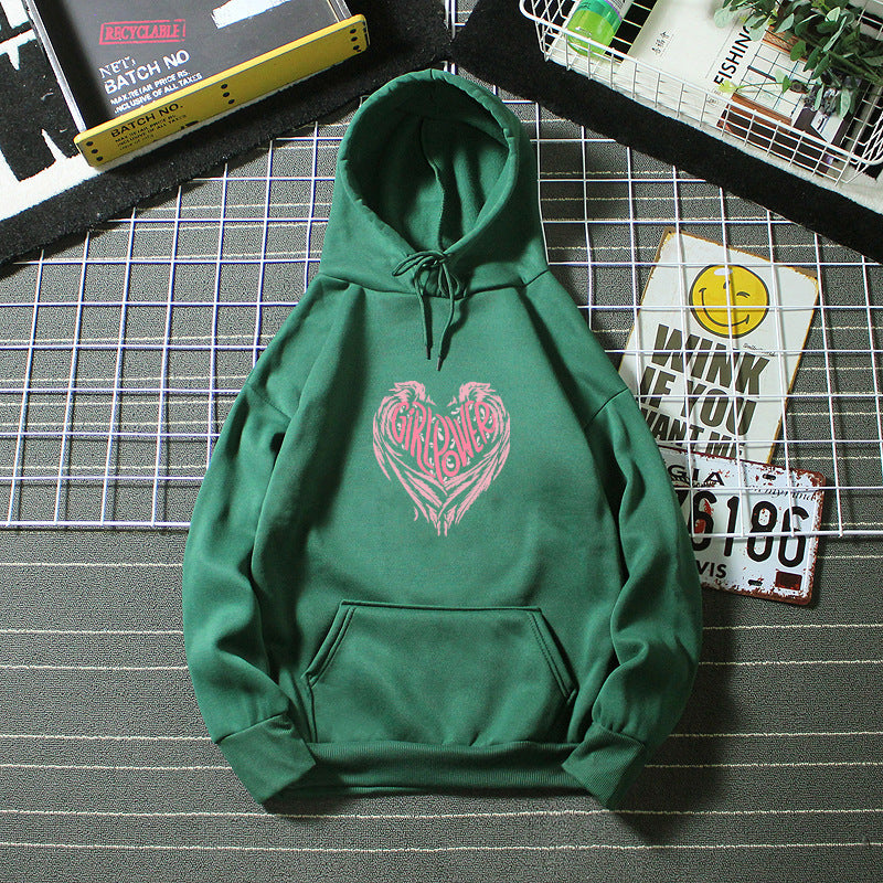 Kvinders hoodie med kreativ hjerte design Skovae