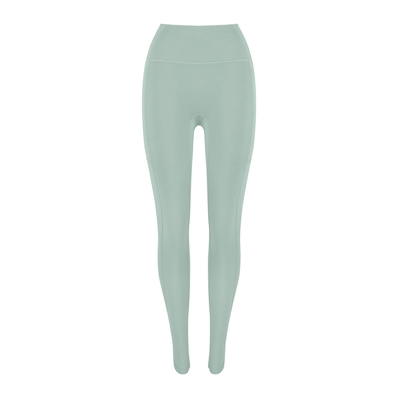 Dame højtaljede fitness-leggings i åndbart materiale Stilla