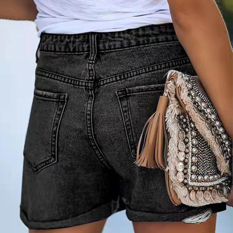 Dame jeans shorts i vintage stil Stilla