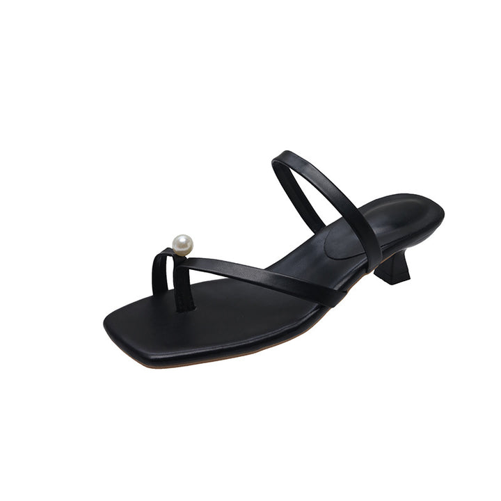 Dame Elegante Strappy Blockhæle Slide Sandaler Stilla