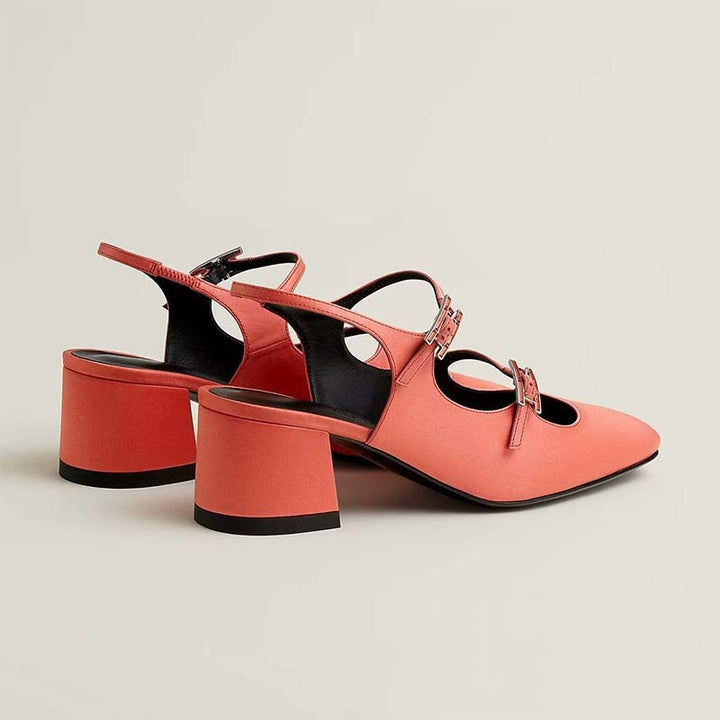 Femme Elegante Slingback Blokhælet Mules Stilla