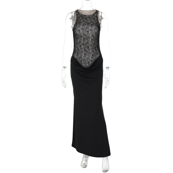 Dame Maxi-Kjole med elegante spidsaccentuer og raffineret drapering Stilla