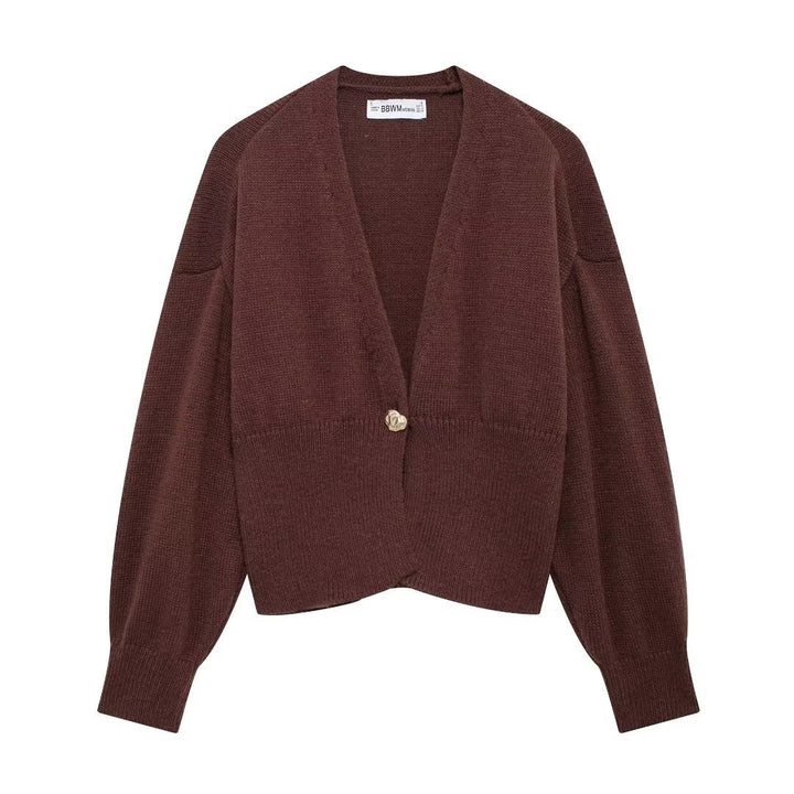 Femme Cozy Strikcardigan med dekorativ knap Stilla