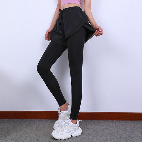 Dame Sporty Leggings med aftagelige Overshorts og elastisk Bund Stilla