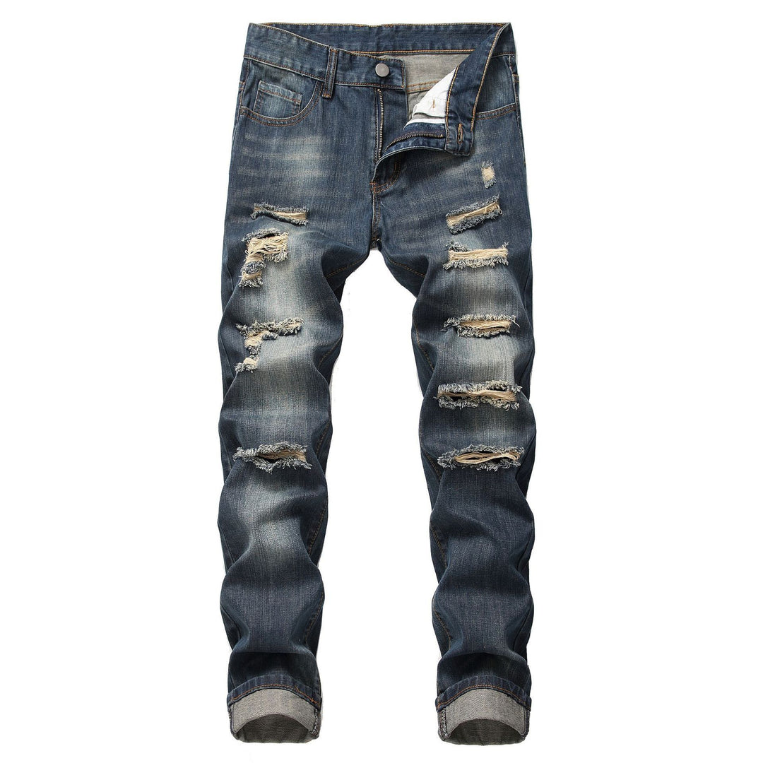 Dame Destroyed Slim Fit Jeans i moderne Used-Look Stilla