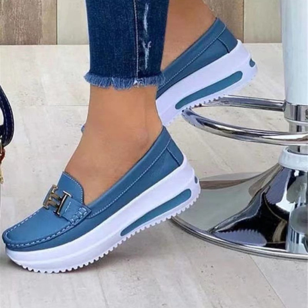 Dame Komfortable Slip-On Sko med mode Korkeffekt og fleksibel sål Stilla