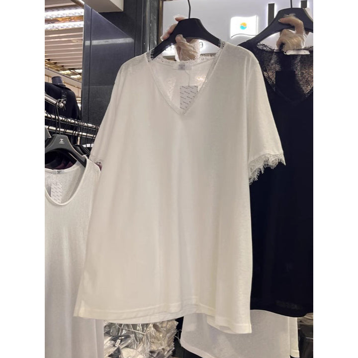 Femme Casual Spidssat V-Hals T-Shirt Stilla
