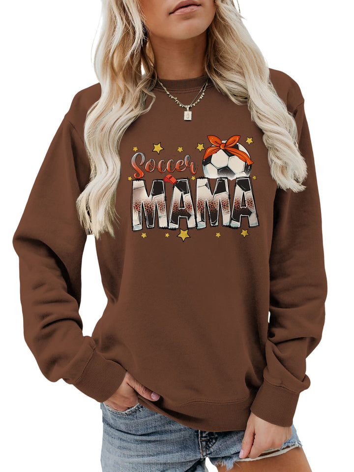 Kvinders sweatshirt med iøjnefaldende "Soccer Mama" print og behagelig pasform Stilla