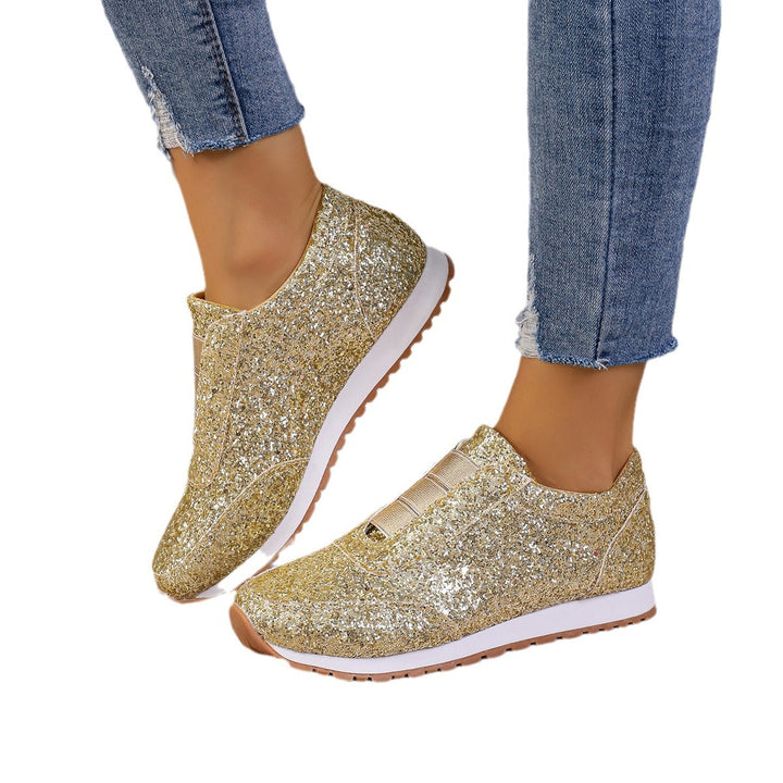 Dame Sneakers med glitrende glimmerdesign og elastisk indgang Stilla