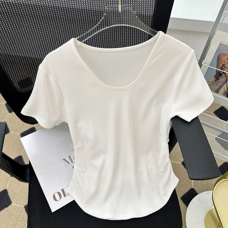 Dame V-Hals Fitted Basic T-Shirt Stilla