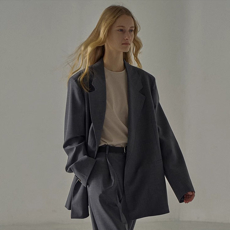 Dame Elegant Oversized Blazer med Noble Cut Stilla