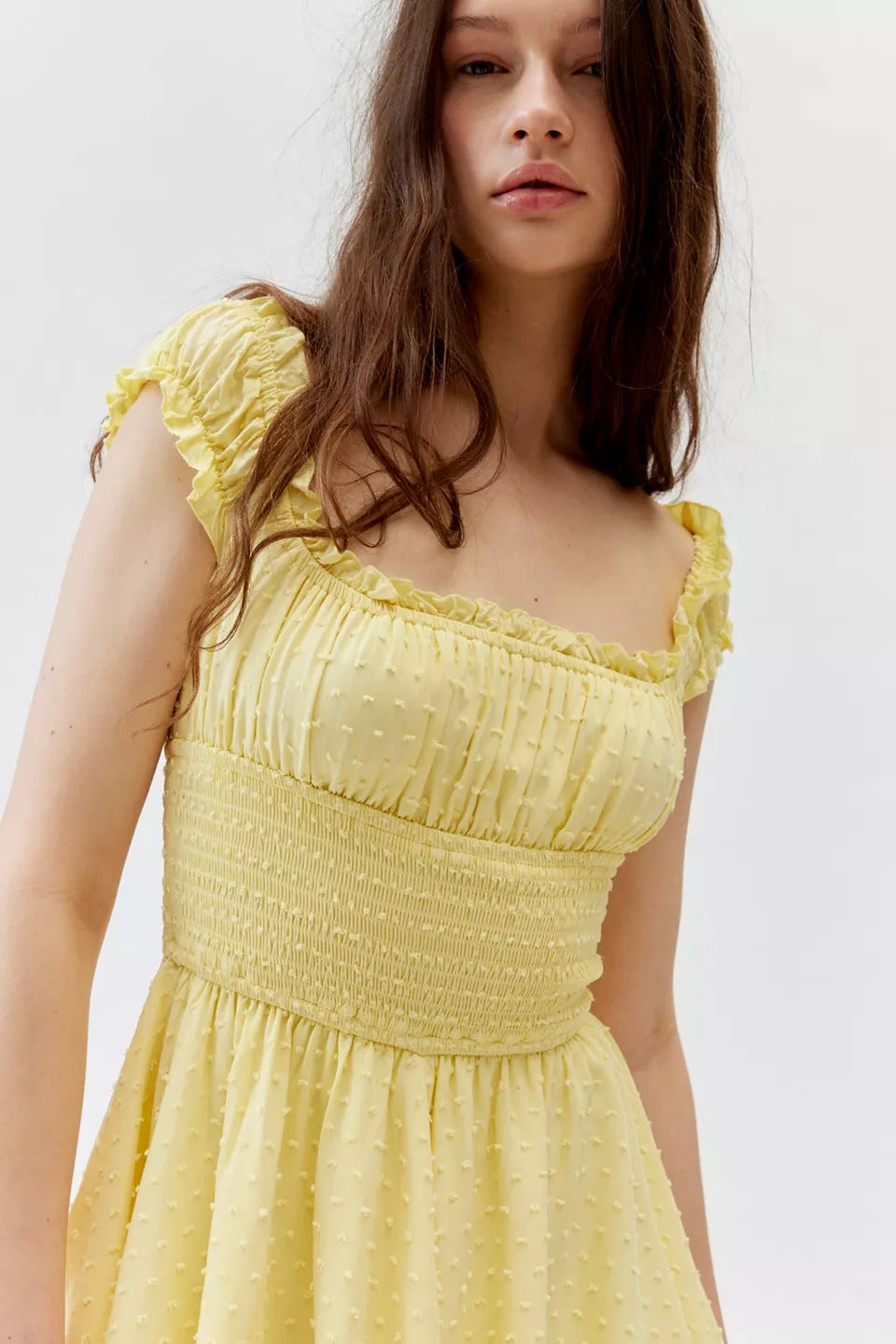 Femme Off-Shoulder Ruffle Mini Kjole Stilla