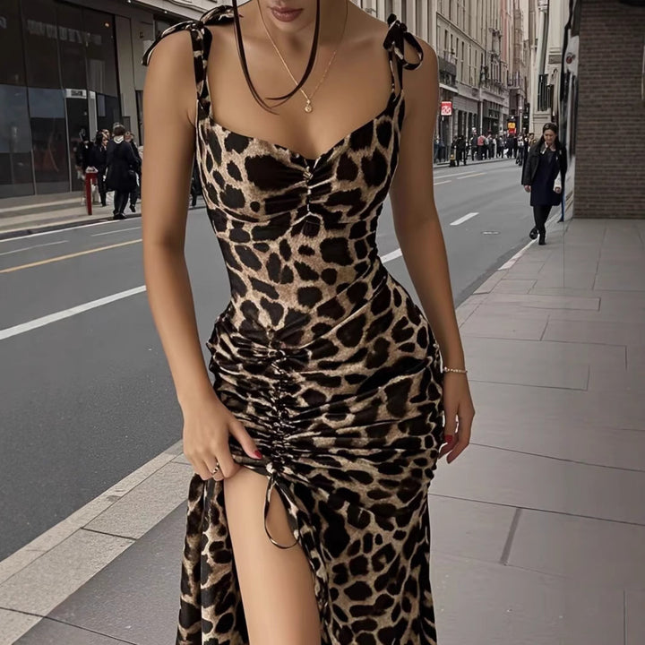 Dame Sleek Leopardmønster Maxi-Kjole Stilla