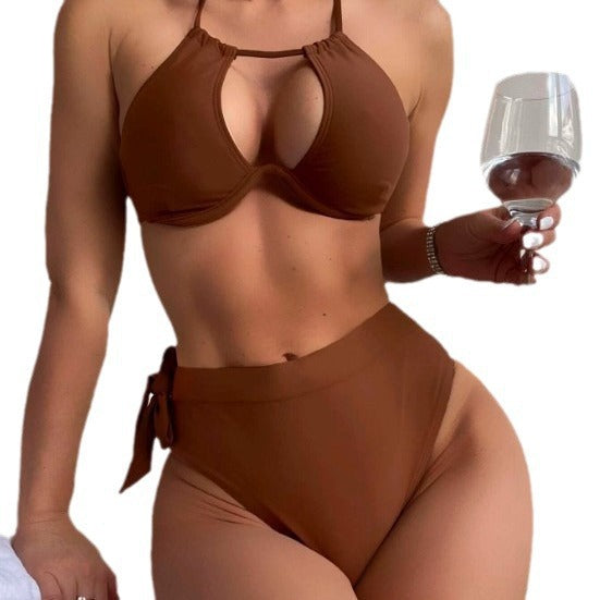 Dame Bikini-sæt med legende cut-out og justerbare bindebånd Stilla
