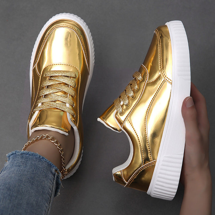 Dame Spejlglans Trendy Sneakers Stilla
