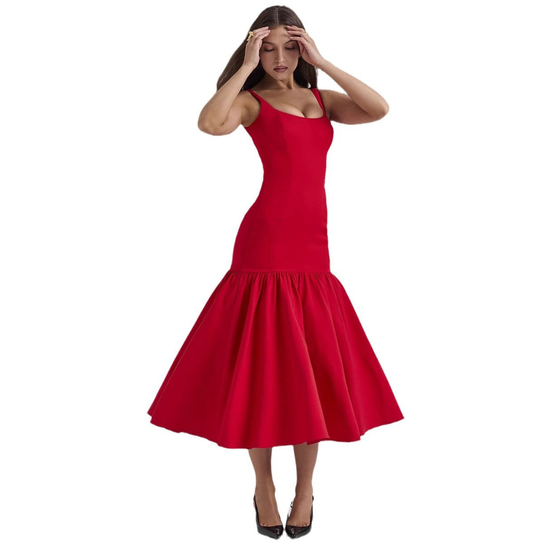 Kvinder Glamourøs Maxi Kjole med Flared Skirt og Fitted Top Stilla